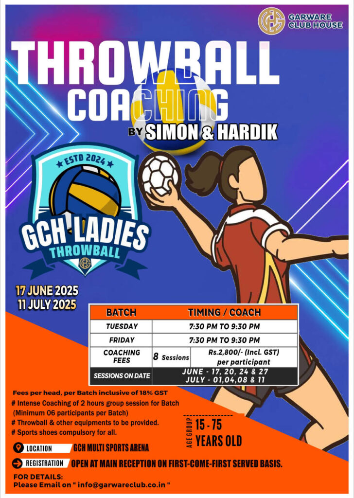 Gch Throwball Coaching for GCH Ladies Members by Simon & Hardik – Jun-Jul ...
